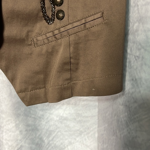 LUCY PARIS Brown Steam Punk Victorian Style Vest with Brass Look Buttons & Beads - Picture 14 of 14